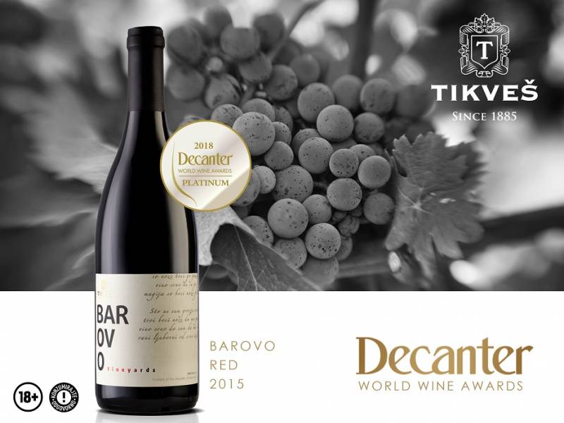 novost platinasta medalja i čak 97 poena za tikveš barovo 2015 na dekanteru vinski magazin vino fino
