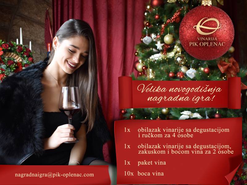 novost praznična nagradna igra vinarije pik oplenac vinski magazin vino fino